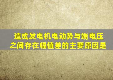 造成发电机电动势与端电压之间存在幅值差的主要原因是