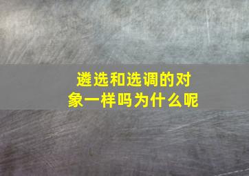 遴选和选调的对象一样吗为什么呢