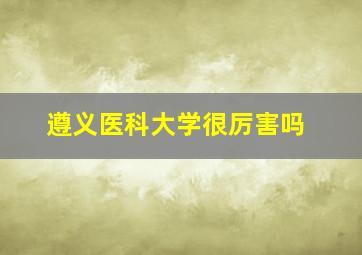 遵义医科大学很厉害吗