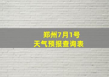 郑州7月1号天气预报查询表