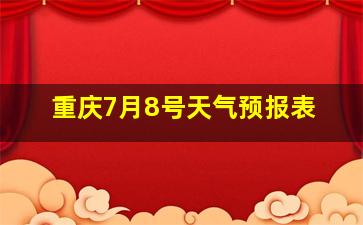 重庆7月8号天气预报表