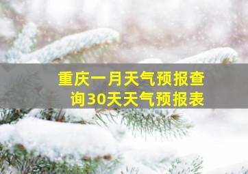 重庆一月天气预报查询30天天气预报表