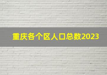 重庆各个区人口总数2023