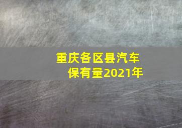 重庆各区县汽车保有量2021年