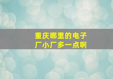 重庆哪里的电子厂小厂多一点啊