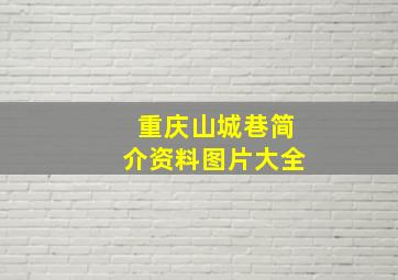 重庆山城巷简介资料图片大全