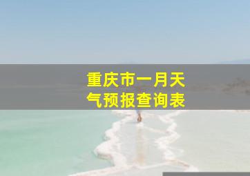 重庆市一月天气预报查询表