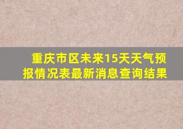 重庆市区未来15天天气预报情况表最新消息查询结果