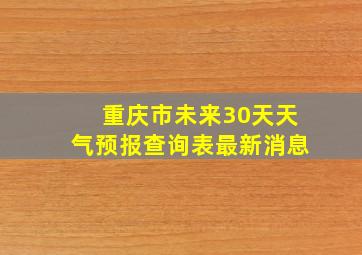 重庆市未来30天天气预报查询表最新消息