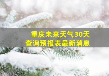 重庆未来天气30天查询预报表最新消息