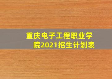 重庆电子工程职业学院2021招生计划表