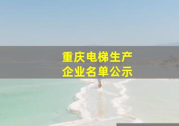 重庆电梯生产企业名单公示