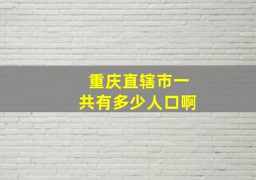 重庆直辖市一共有多少人口啊