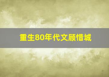 重生80年代文顾惜城