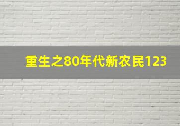 重生之80年代新农民123