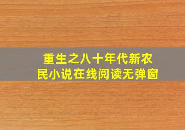 重生之八十年代新农民小说在线阅读无弹窗