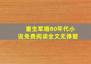 重生军婚80年代小说免费阅读全文无弹窗