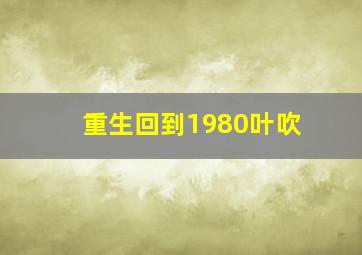 重生回到1980叶吹