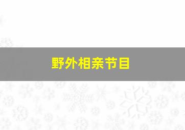 野外相亲节目