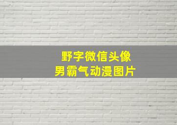 野字微信头像男霸气动漫图片