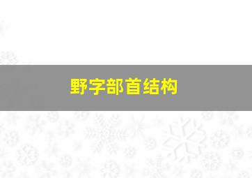 野字部首结构