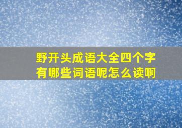 野开头成语大全四个字有哪些词语呢怎么读啊