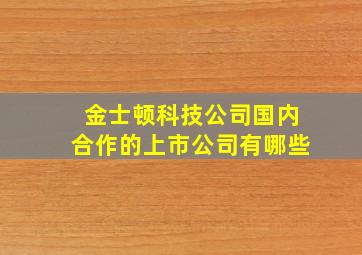 金士顿科技公司国内合作的上市公司有哪些