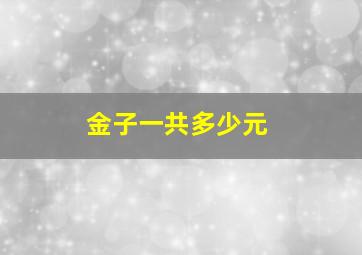 金子一共多少元