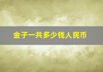 金子一共多少钱人民币