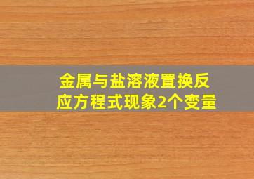 金属与盐溶液置换反应方程式现象2个变量