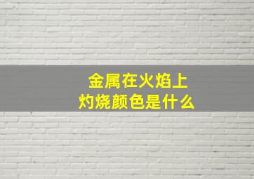 金属在火焰上灼烧颜色是什么