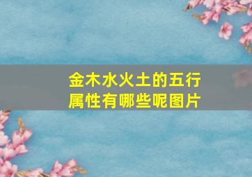 金木水火土的五行属性有哪些呢图片