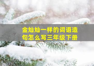 金灿灿一样的词语造句怎么写三年级下册