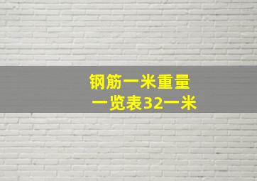 钢筋一米重量一览表32一米