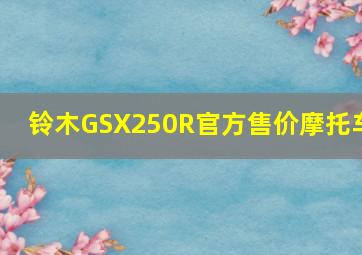 铃木GSX250R官方售价摩托车