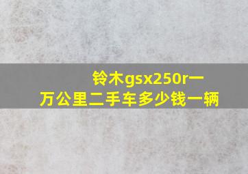 铃木gsx250r一万公里二手车多少钱一辆