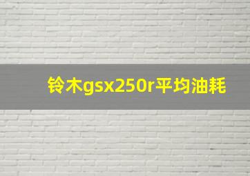 铃木gsx250r平均油耗