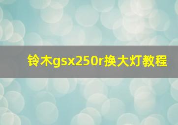 铃木gsx250r换大灯教程