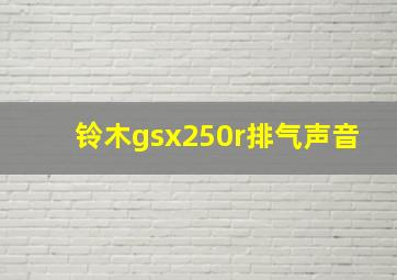 铃木gsx250r排气声音