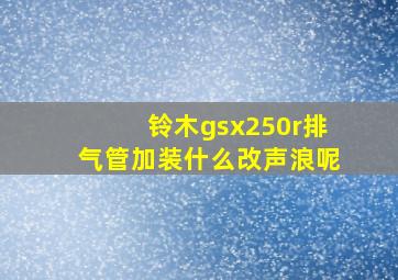 铃木gsx250r排气管加装什么改声浪呢