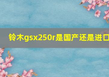 铃木gsx250r是国产还是进口