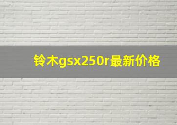 铃木gsx250r最新价格