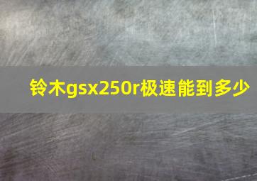 铃木gsx250r极速能到多少