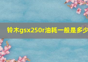 铃木gsx250r油耗一般是多少