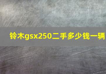 铃木gsx250二手多少钱一辆