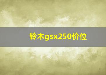 铃木gsx250价位