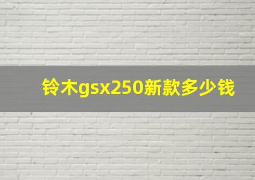 铃木gsx250新款多少钱