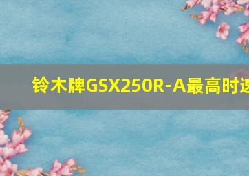 铃木牌GSX250R-A最高时速