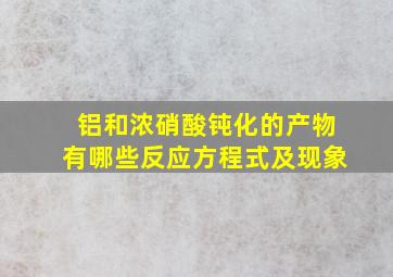 铝和浓硝酸钝化的产物有哪些反应方程式及现象