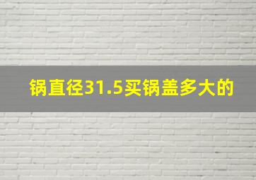 锅直径31.5买锅盖多大的